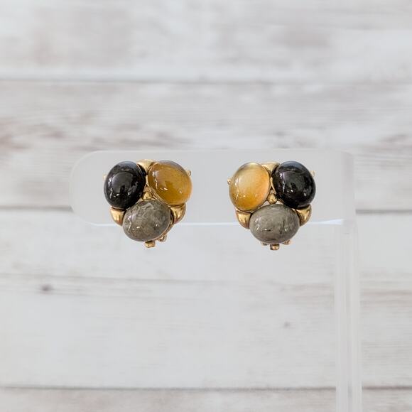 Vintage Clip On Earrings Stylish Trio Elegant Statement Classy - Picture 2 of 6